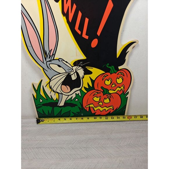 Vintage 1997 Warner Bros Bugs Bunny Gossamer Monster Halloween Yard Sign Plastic - Picture 10 of 10